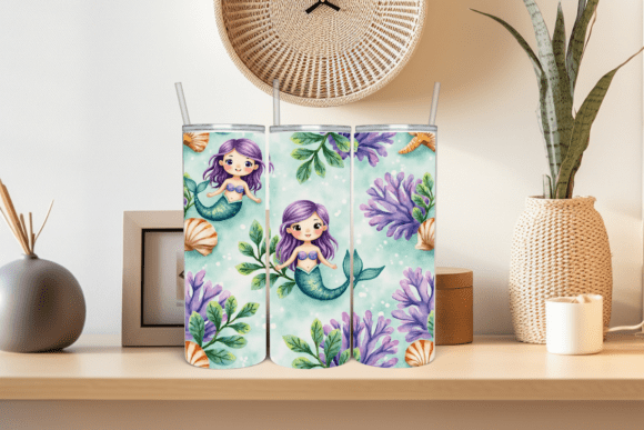 Download Lavender Coral Mermaid Tumbler PNG - Premium Bundle