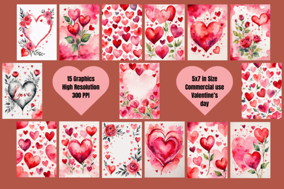 Download Valentines Cards, 5x7 Commercial Use - Commercial use Collection