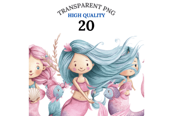 Download Cute Mermaids Clipart Set - Premium Resources