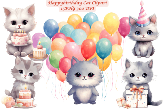 Download Happy Birthday Cat Clipart - Birthday cat clipart Collection