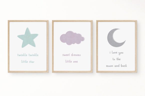 Download Moon and Stars Nursery Wall Decor - Moon and stars Collection