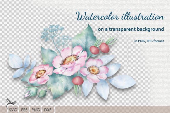 Download Watercolor Floral Illustrations Rosehip - Floral illustrations Collection